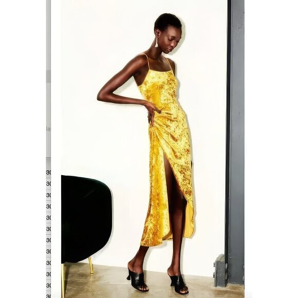 Saylor Cydney Draped Velvet Midi Dress, size XS (NEVER WORN) - Picture 3 of 7